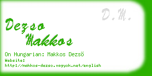 dezso makkos business card