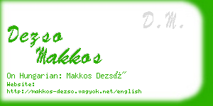 dezso makkos business card